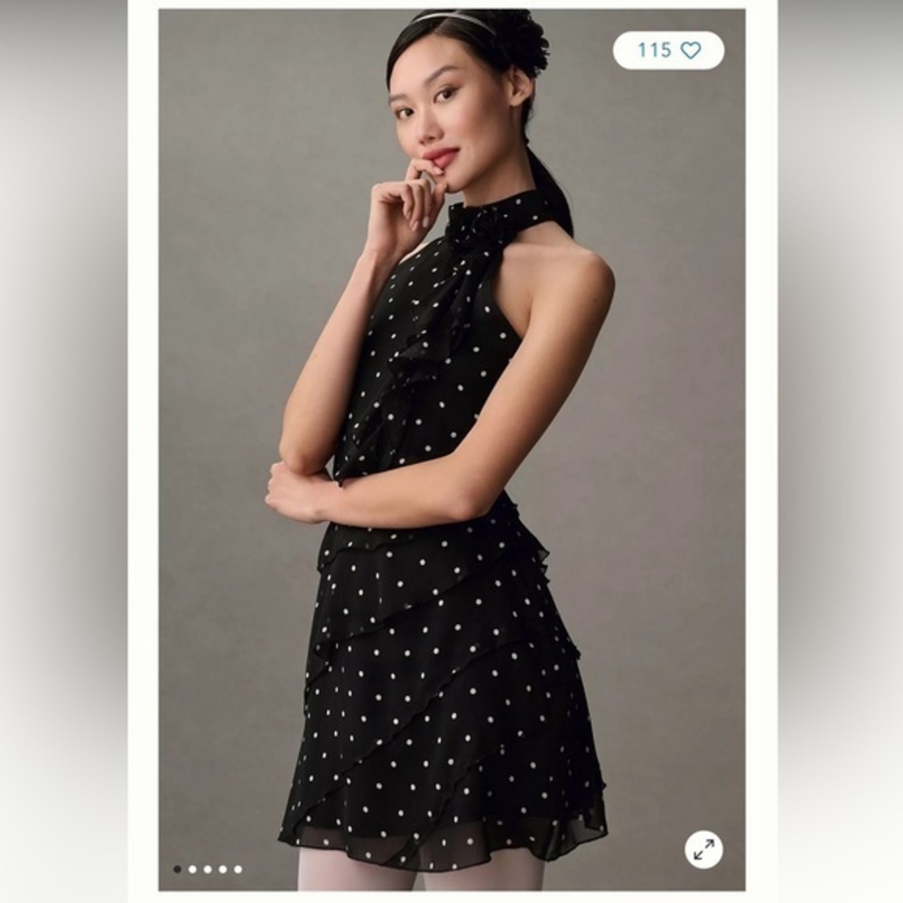 NWT Anthropologie Maeve polka dot Halter Mini Dress